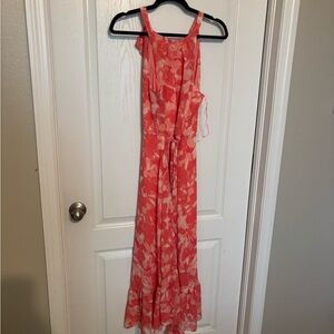 Chetta B Peach Floral Dress